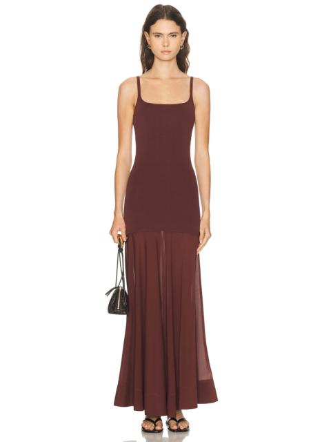 Sheer Silk Circle Hem Dress