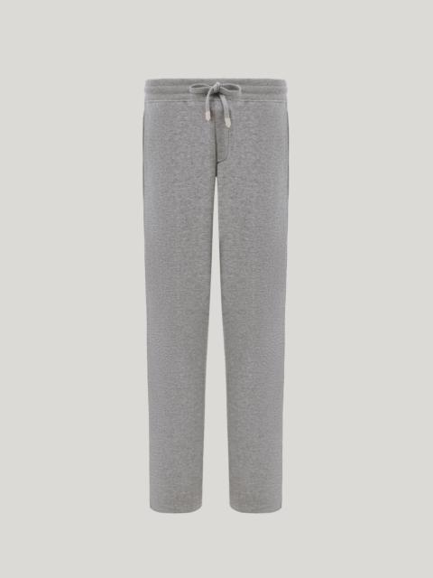 Canali GRAY MELANGE REVERSIBLE JERSEY REGULAR-FIT PANTS
