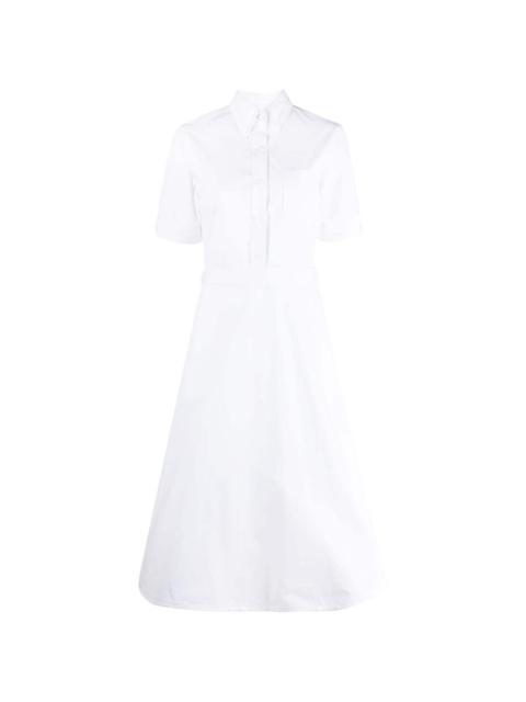A-line cotton short-sleeve shirt dress