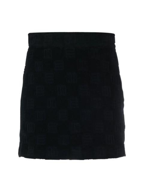 monogram-debossed mini skirt