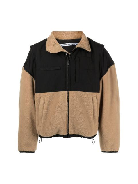 Alexander Wang panelled zip fleece jacket