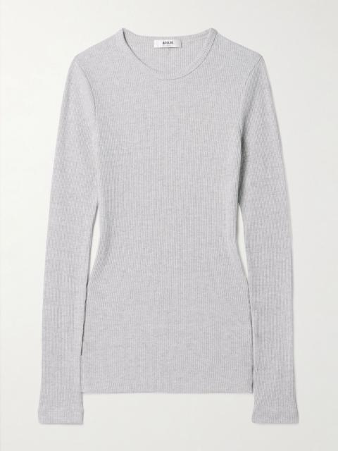 AGOLDE Delphi ribbed jersey top Light gray