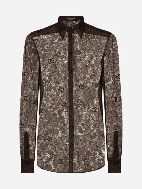 Dolce & Gabbana Chantilly lace Martini-fit shirt