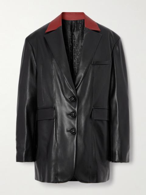 rabanne Oversized Two-tone Leather Jacket