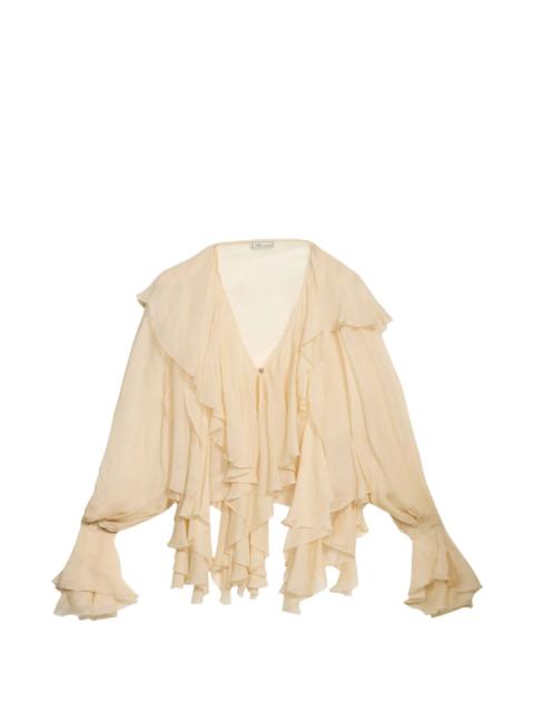 Blumarine Blumarine Ruffled Crepe-de-chine Blouse