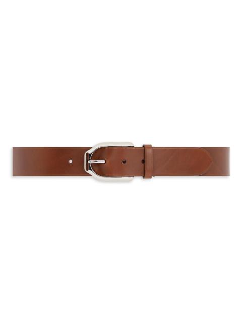 Ralph Lauren Men's Vachetta Leather Belt - Tan Silver