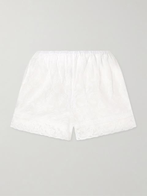 ERES Floralie Embroidered Cotton-blend Shorts
