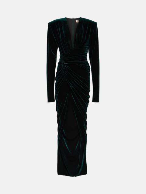 Ruched velvet gown