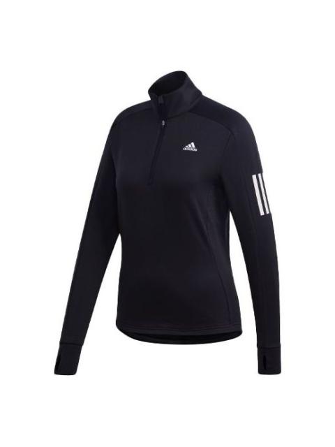 adidas (WMNS) adidas Logo Stripe Printing Running Stand Collar Jacket Black GC6642