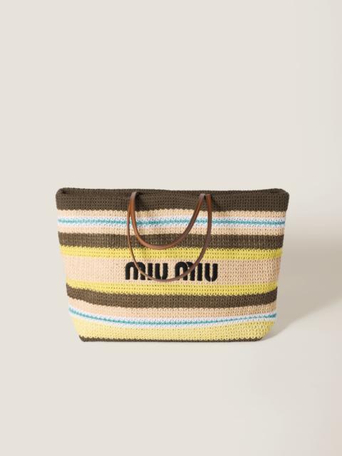 Miu Miu Raffia-effect woven tote bag