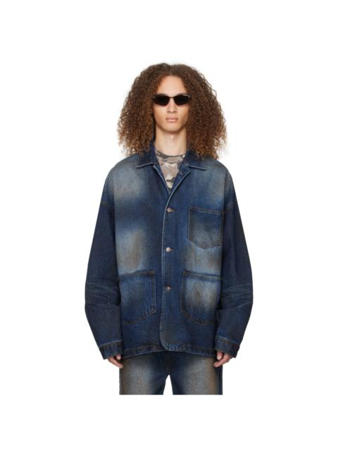 We11done Navy Oversized Denim Jacket