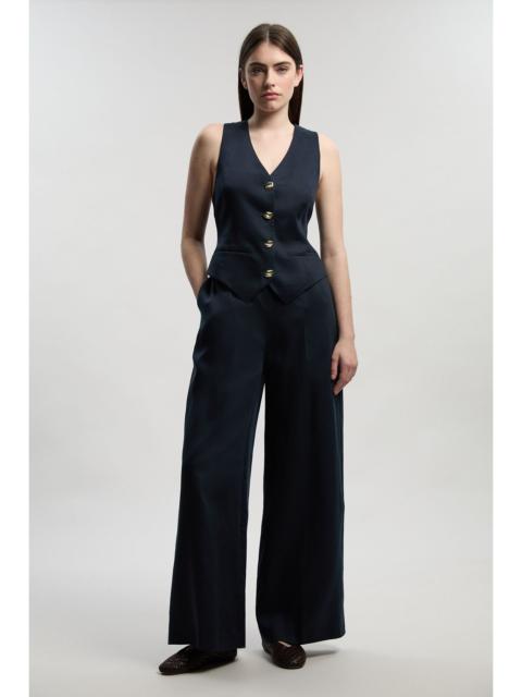 KAREN MILLEN Tailored Linen Wide Leg Trouser