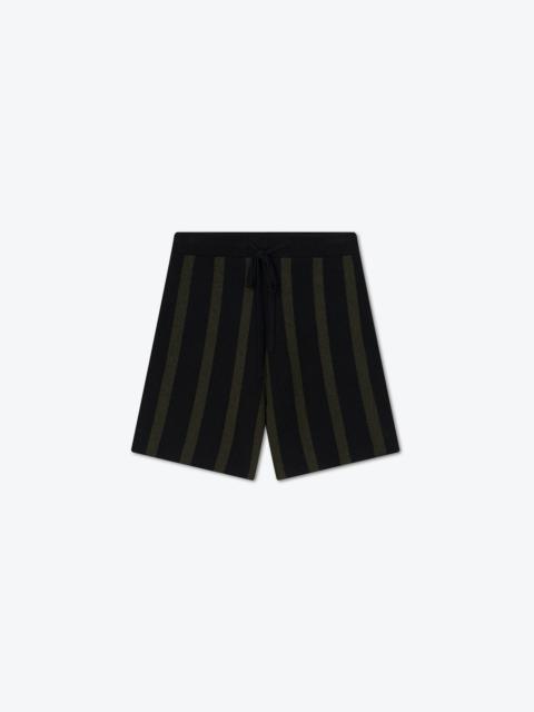 Nanushka ZIKO - Striped terry-knit shirt - Dark khaki/ black