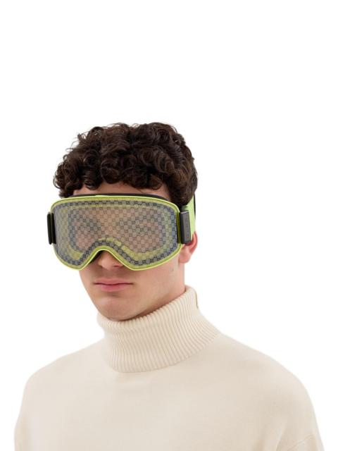 GUCCI Men's Ski Mask 99MM Logo-Detail Goggles - Green Smoke
