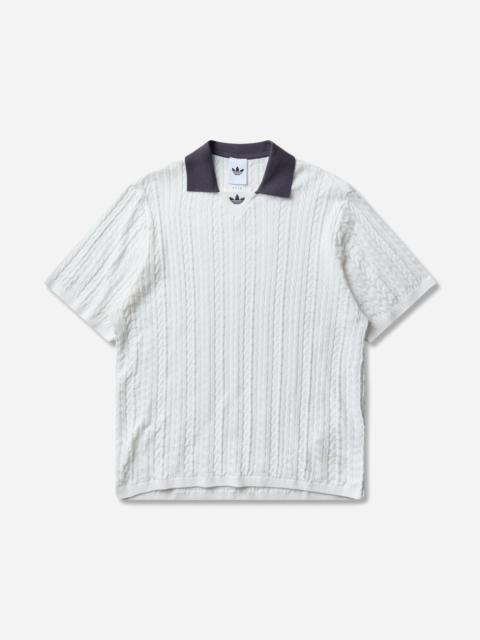 adidas Men's Cable Knit Football Jersey Cloud White