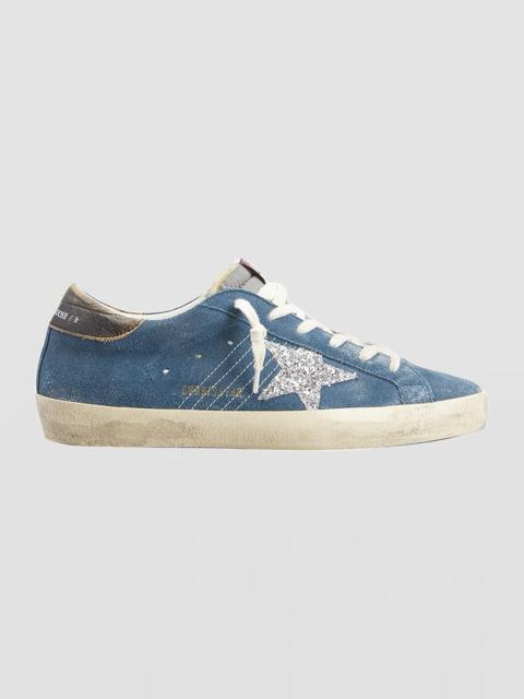 Golden Goose Superstar Suede Glitter Low-Top Sneakers
