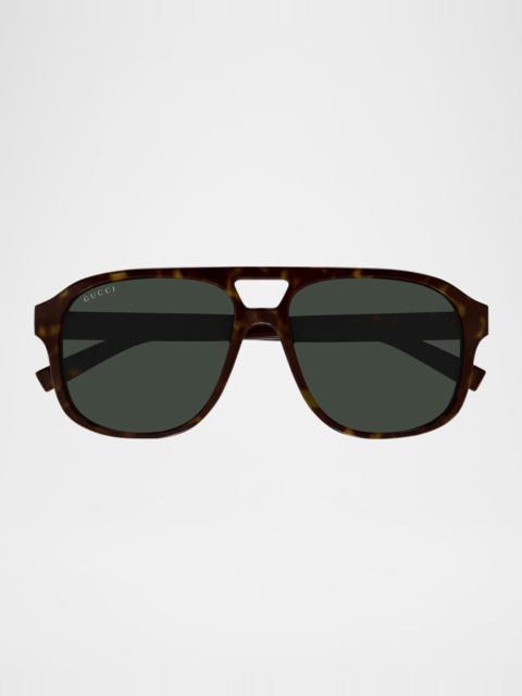 GUCCI Men's GG1856SM Plastic Aviator Sunglasses