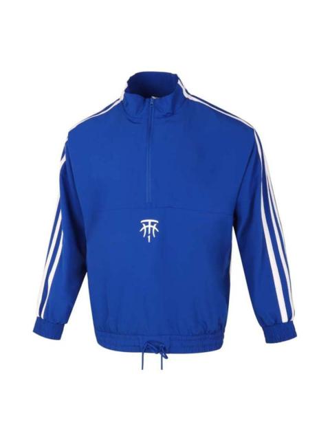 adidas T-MAC Classic Stripes Logo Half-Zipped Sports Jacket Men's Blue GH6689