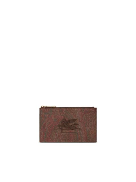 paisley-print cotton-blend wallet