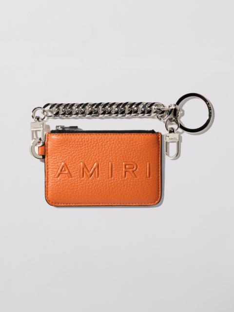 AMIRI PEBBLED LOGO CHAIN WALLET