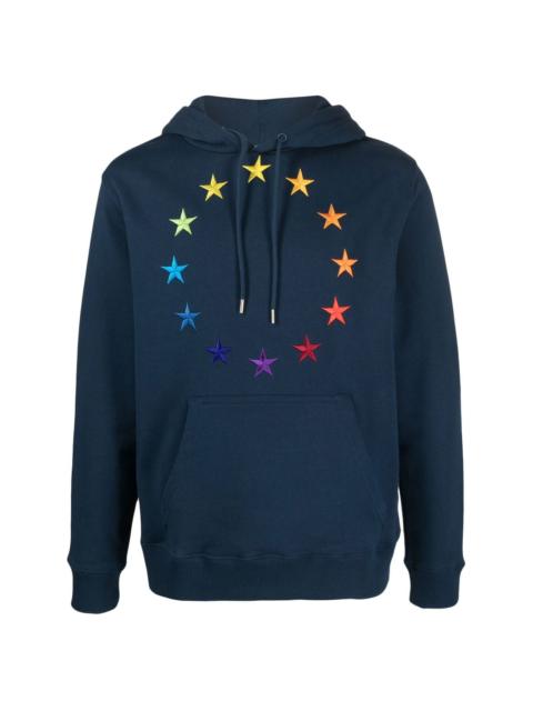 circular-embroidered cotton hoodie