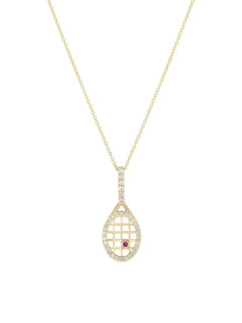 ROBERTO COIN Women's Tiny Treasures 18K Gold, Diamond & Ruby Tennis Racket Necklace - Yellow Gold