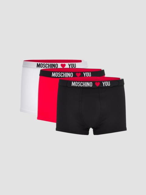 Moschino Men's My Valentine Stretch-Jersey Variety Boxer Briefs 3-Pack - Multi