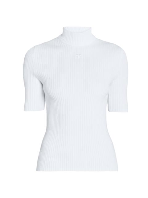 courrèges Women's Reedition Rib-Knit Blouse - Heritage White
