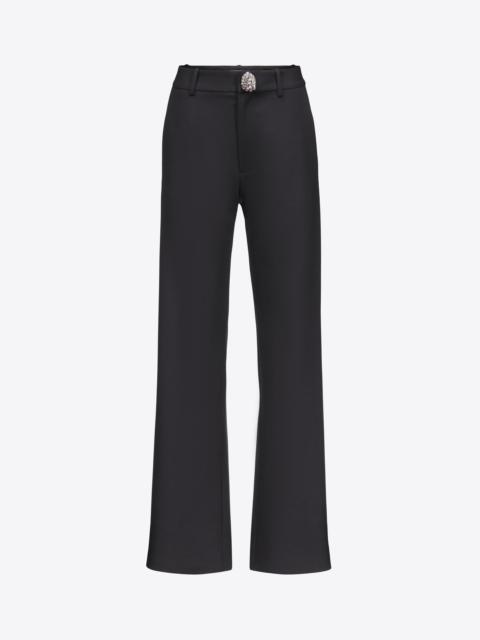 CRYSTAL BUTTON SLIT TROUSER