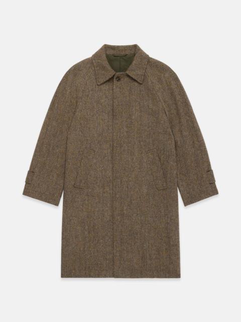 J. PRESS MADE-IN-ENGLAND BROWN HERRINGBONE HARRIS TWEED BALMACAAN