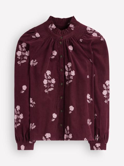 BODEN Erica Frill Cord Top-Deep Wisteria, Embroidered
