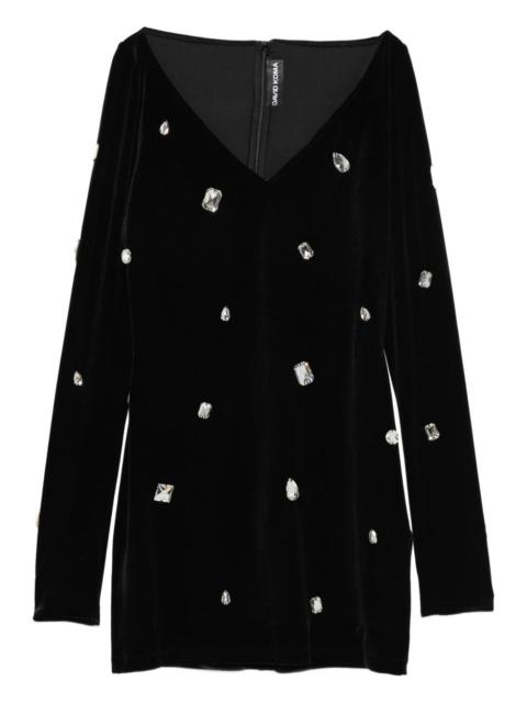 David Koma crystal-embellished V-neck dress