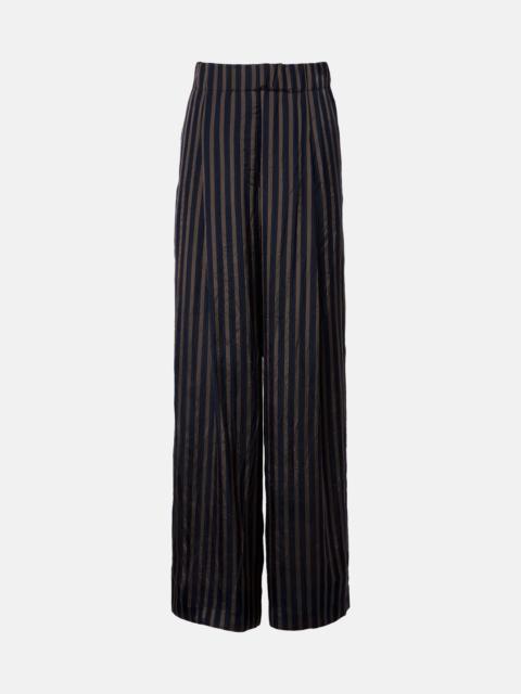 Striped wide-leg pants