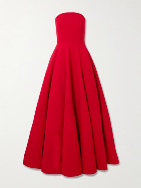SOLACE LONDON Mathilde Strapless Crepe Gown