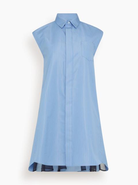 sacai Poplin Dress in Blue Stripe