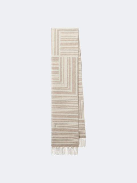 JOSEPH Ayla fringed jacquard wool and cashmere scarf
