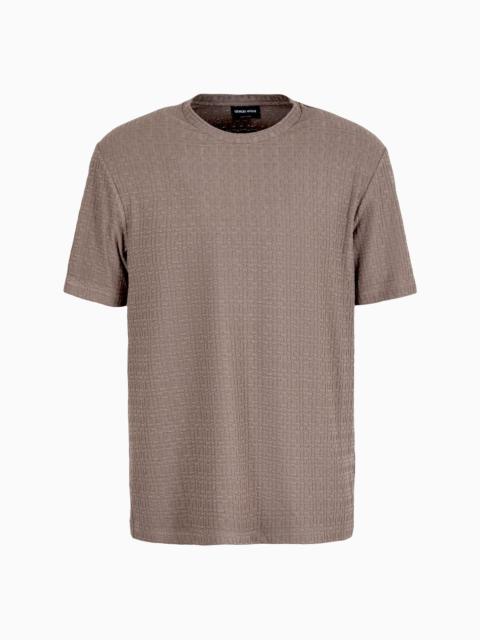 Viscose and cashmere jacquard jersey crew-neck T-shirt