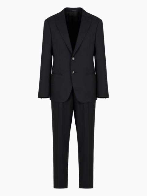 Single-breasted Soho line suit in virgin wool armure