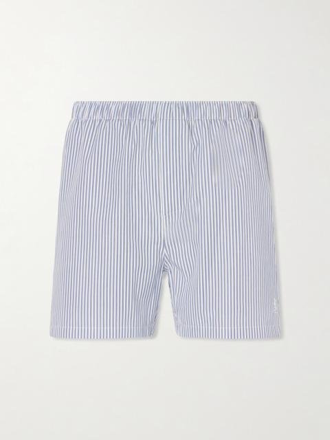 SAINT LAURENT Straight-Leg Striped Cotton-Poplin Shorts