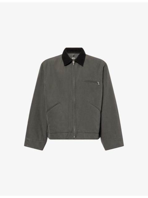 A.PRESSE Detroit Collared Cotton and Silk-Blend Jacket
