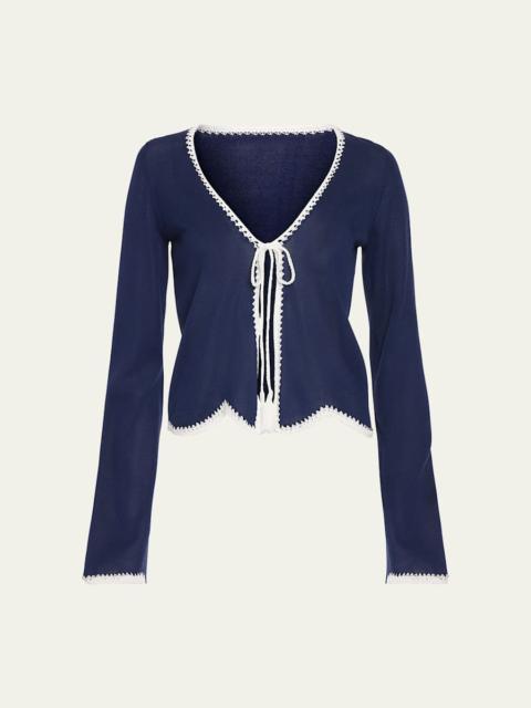 RAMY BROOK Tara Crochet-Trim Cardigan
