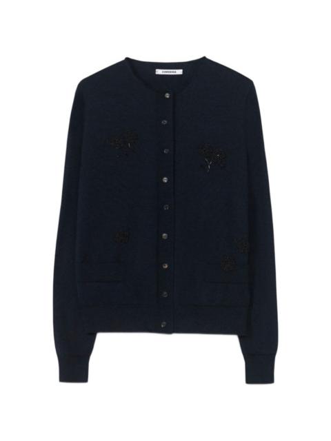 CORDERA bead-embellished floral-patch cardigan