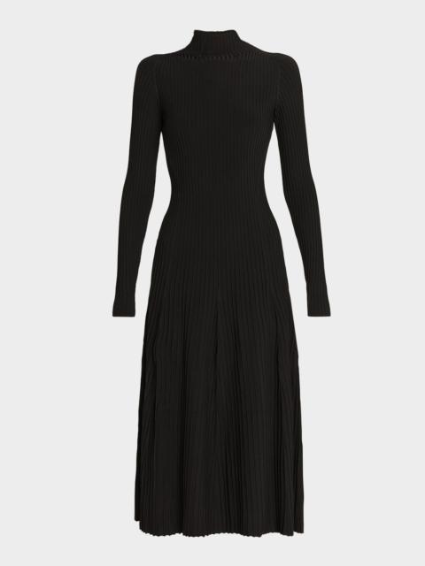 ADAM LIPPES Tabitha Turtleneck Rib Long-Sleeve Maxi Dress