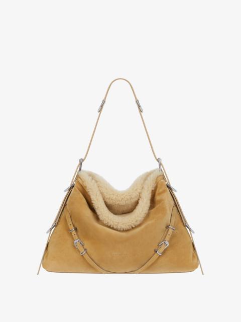 Givenchy MEDIUM VOYOU BAG IN SUEDE AND SHEARLING