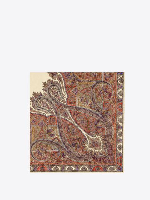 square scarf in vintage paisley jacquard