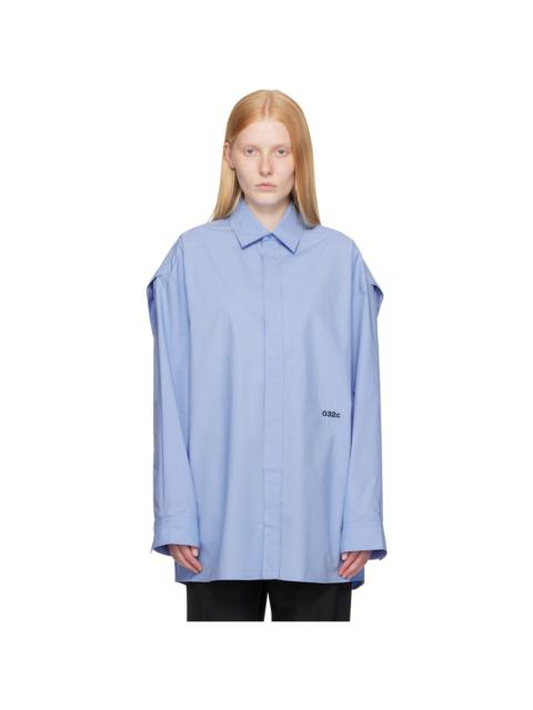 032c Blue 'Please Steam' Oversized Shirt