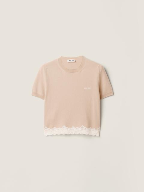 Miu Miu Cashmere and lace jersey