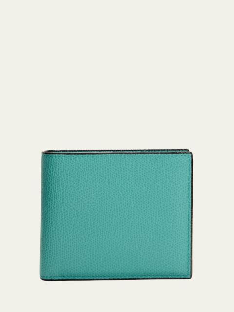 Valextra Men's Leather V-Cut Bifold Wallet