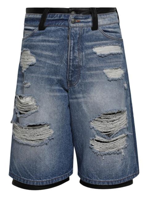 EARTHLING VIP Stacked denim shorts