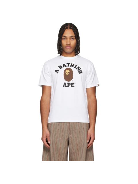 A BATHING APE® White College T-shirt